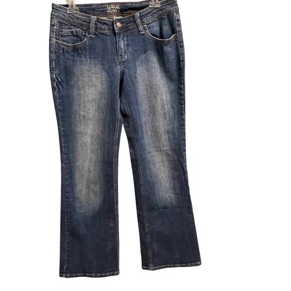 Zana Di Vintage Flare Jeans Size 13 Embroidered Pockets Bootcut Y2K Dark Wash - Picture 1 of 6